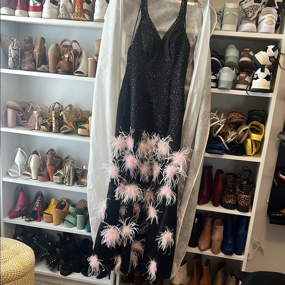 Stunning Black and Pink Prom Dress